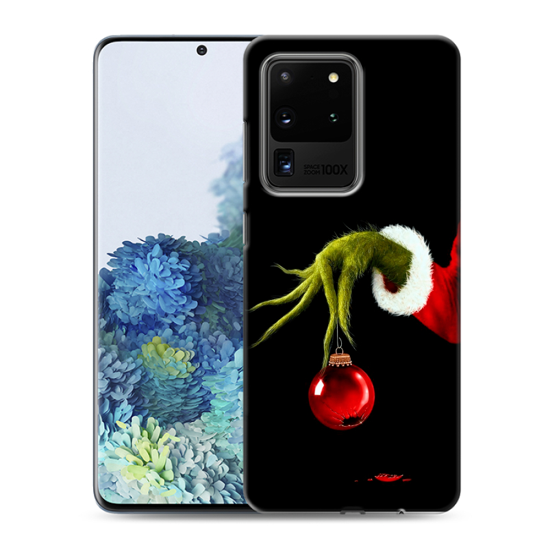 Силиконовый чехол на Samsung Galaxy S20 Ultra с принтом Новый год Гринч Силиконовый чехол на Samsung Galaxy S20 Ultra с принтом Новый год Гринч
