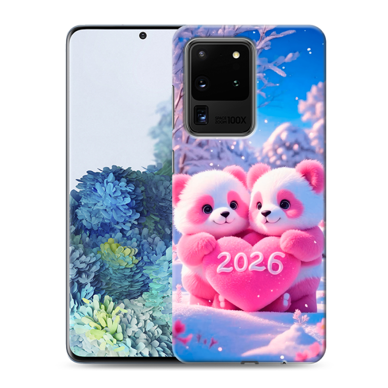 Силиконовый противоударный чехол на Samsung Galaxy S20 Ultra с принтом Новый год Силиконовый противоударный чехол на Samsung Galaxy S20 Ultra с принтом Новый год