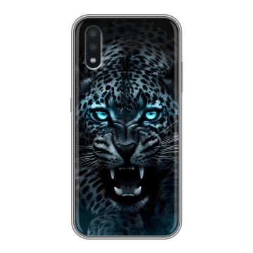 Силиконовый чехол на Samsung Galaxy A01 с принтом Темный леопард Силиконовый чехол на Samsung Galaxy A01 с принтом Темный леопард
