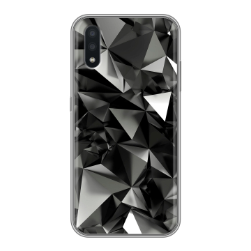 Силиконовый чехол на Samsung Galaxy A01 с принтом Черные кристаллы Силиконовый чехол на Samsung Galaxy A01 с принтом Черные кристаллы