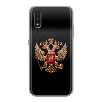 Силиконовый чехол на Samsung Galaxy A01 с принтом Герб России Силиконовый чехол на Samsung Galaxy A01 с принтом Герб России