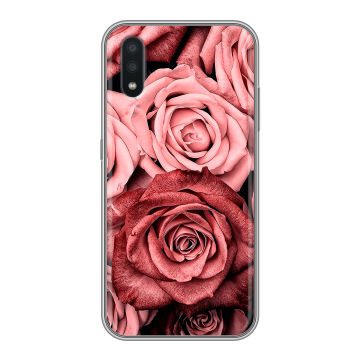 Силиконовый чехол на Samsung Galaxy A01 с принтом Цветы розы Силиконовый чехол на Samsung Galaxy A01 с принтом Цветы розы