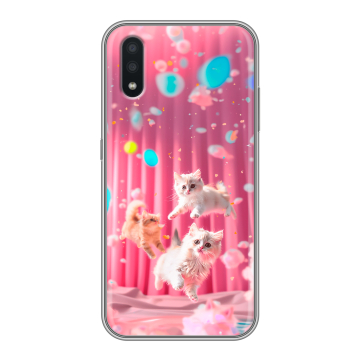 Силиконовый чехол на Samsung Galaxy A01 с принтом милые котики Силиконовый чехол на Samsung Galaxy A01 с принтом милые котики