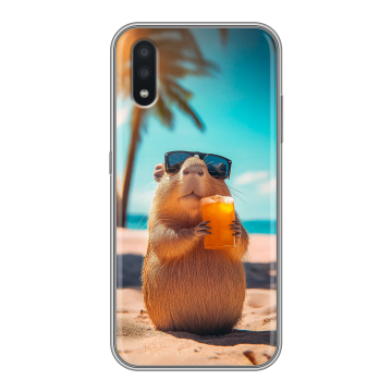 Силиконовый чехол на Samsung Galaxy A01 с принтом Капибара Силиконовый чехол на Samsung Galaxy A01 с принтом Капибара
