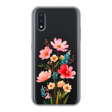 Силиконовый чехол на Samsung Galaxy A01 с принтом Цветы Силиконовый чехол на Samsung Galaxy A01 с принтом Цветы