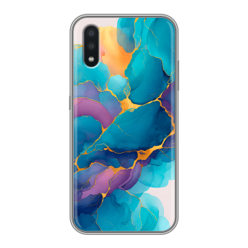 Силиконовый чехол на Samsung Galaxy A01 с принтом Мрамор блестки Силиконовый чехол на Samsung Galaxy A01 с принтом Мрамор блестки
