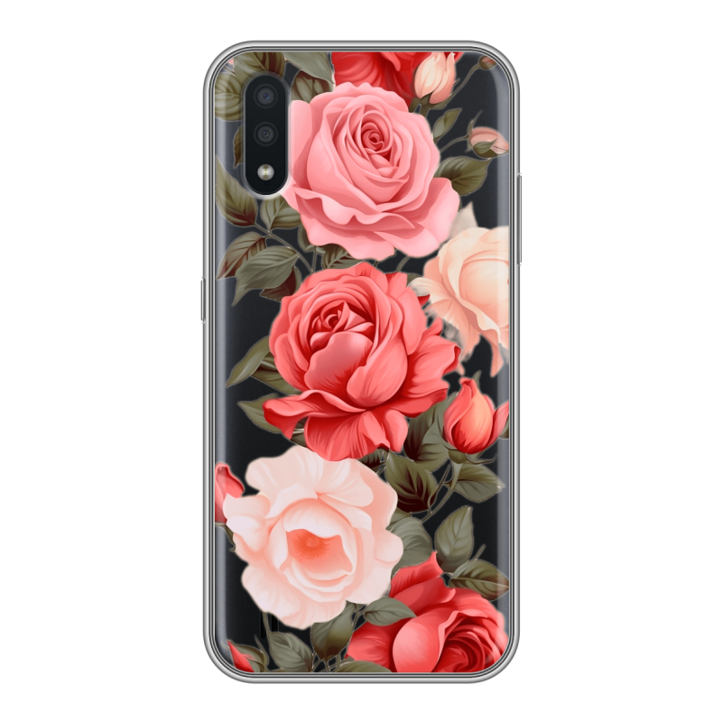 Силиконовый чехол на Samsung Galaxy A01 с принтом Розы Силиконовый чехол на Samsung Galaxy A01 с принтом Розы