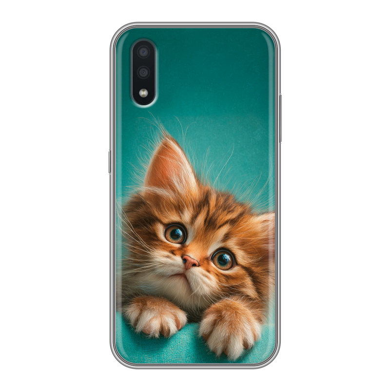 Пластиковый чехол на Samsung Galaxy A01 с принтом котенок Пластиковый чехол на Samsung Galaxy A01 с принтом котенок