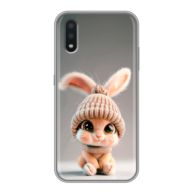 Силиконовый противоударный чехол на Samsung Galaxy A01 с принтом Кролик Силиконовый противоударный чехол на Samsung Galaxy A01 с принтом Кролик