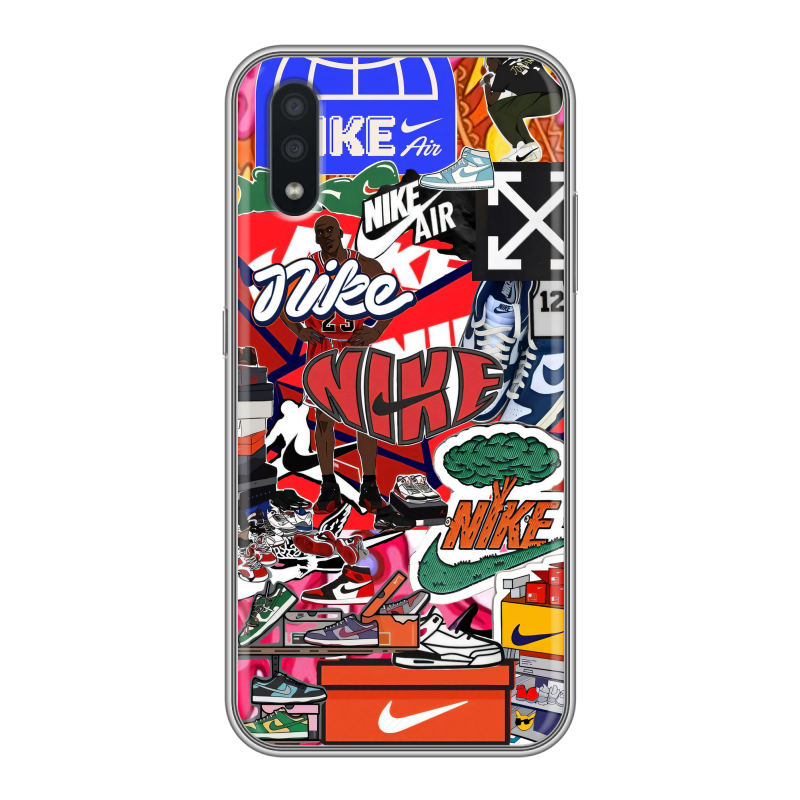Пластиковый чехол на Samsung Galaxy A01 с принтом Найк Nike яркий Пластиковый чехол на Samsung Galaxy A01 с принтом Найк Nike яркий