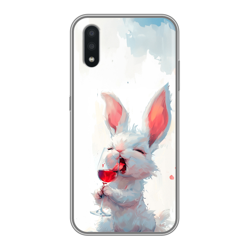 Силиконовый чехол на Samsung Galaxy A01 с принтом кролик зайчик Силиконовый чехол на Samsung Galaxy A01 с принтом кролик зайчик