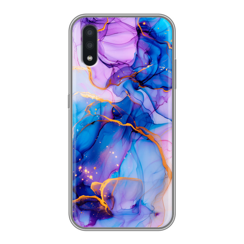 Пластиковый чехол на Samsung Galaxy A01 с принтом синий мрамор Пластиковый чехол на Samsung Galaxy A01 с принтом синий мрамор