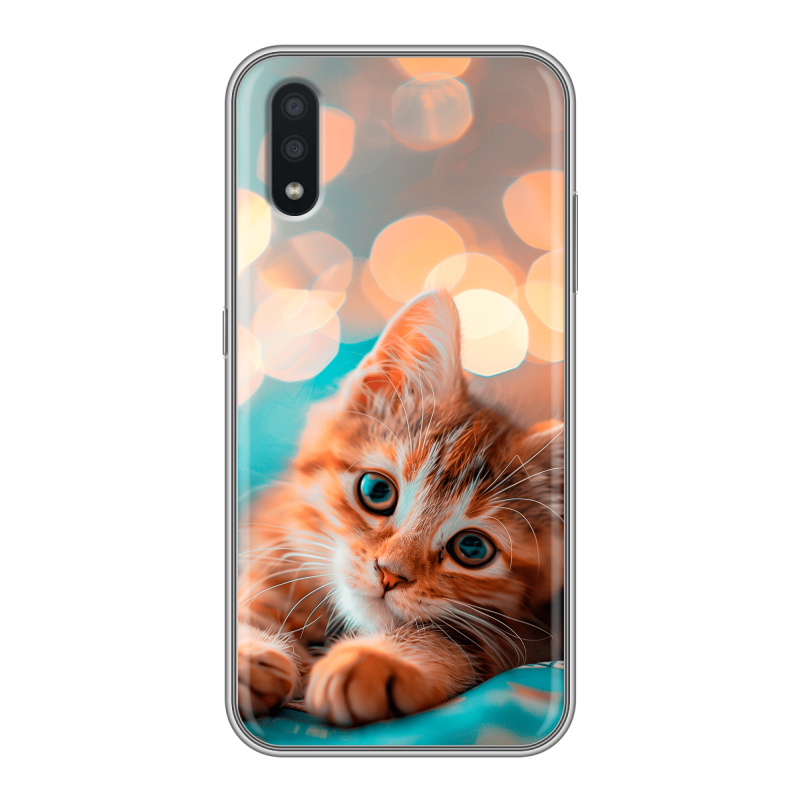 Пластиковый чехол на Samsung Galaxy A01 с принтом котик Пластиковый чехол на Samsung Galaxy A01 с принтом котик