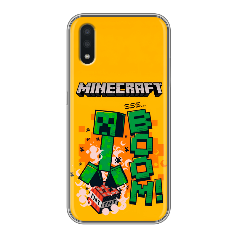 Пластиковый чехол на Samsung Galaxy A01 с принтом Майнкрафт Minecraft Пластиковый чехол на Samsung Galaxy A01 с принтом Майнкрафт Minecraft
