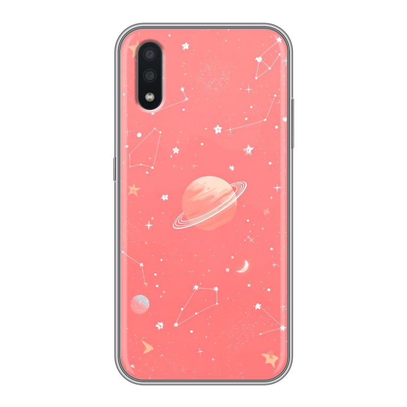 Силиконовый чехол на Samsung Galaxy A01 с принтом Розовый космос Силиконовый чехол на Samsung Galaxy A01 с принтом Розовый космос