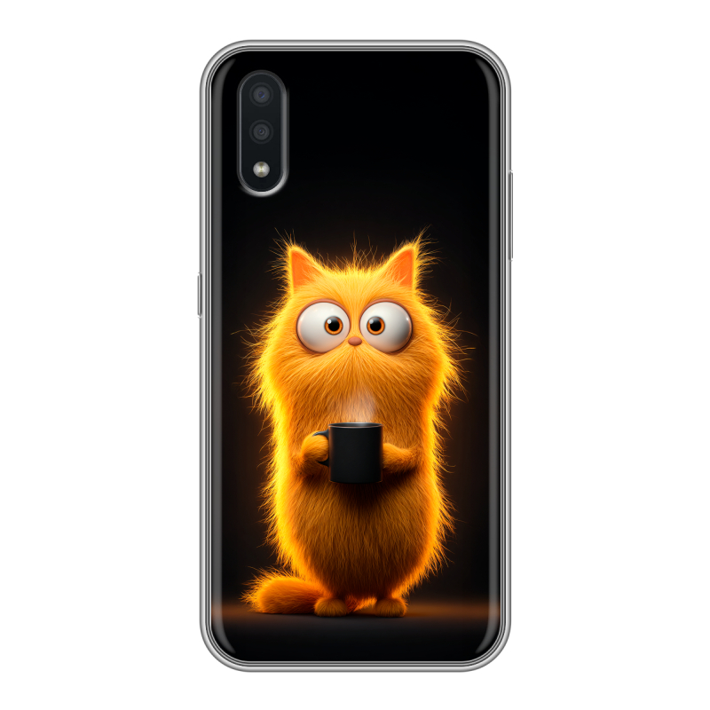 Силиконовый чехол на Samsung Galaxy A01 с принтом Смешной кот Силиконовый чехол на Samsung Galaxy A01 с принтом Смешной кот