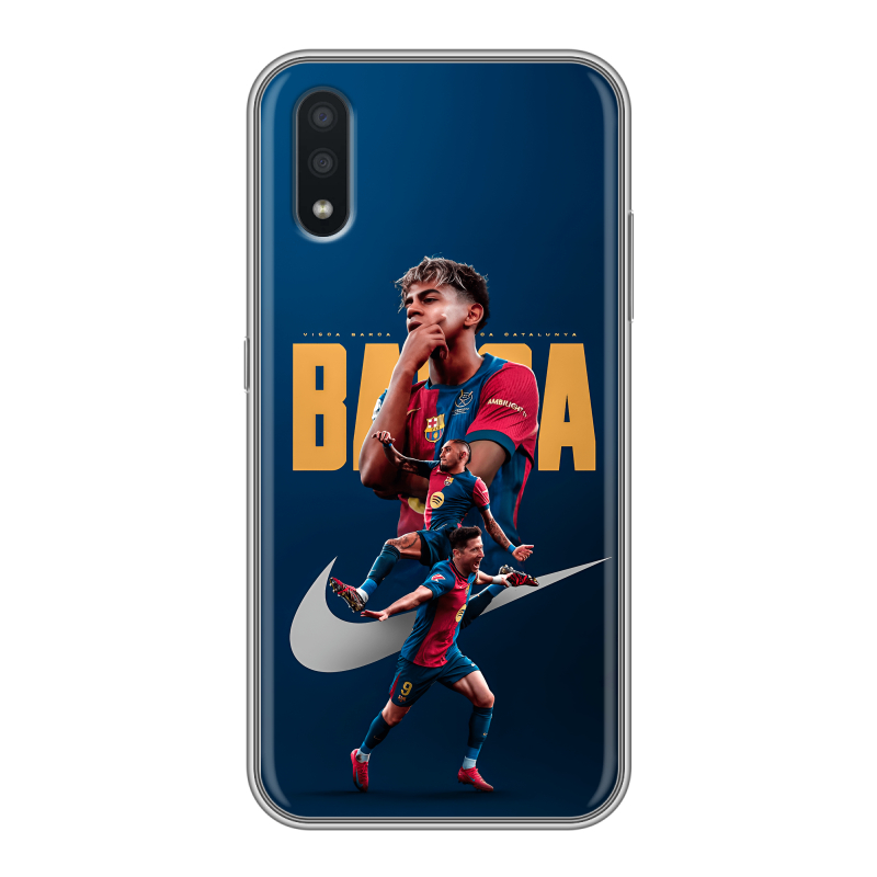 Силиконовый чехол на Samsung Galaxy A01 с принтом Барселона Barca Yamal Силиконовый чехол на Samsung Galaxy A01 с принтом Барселона Barca Yamal
