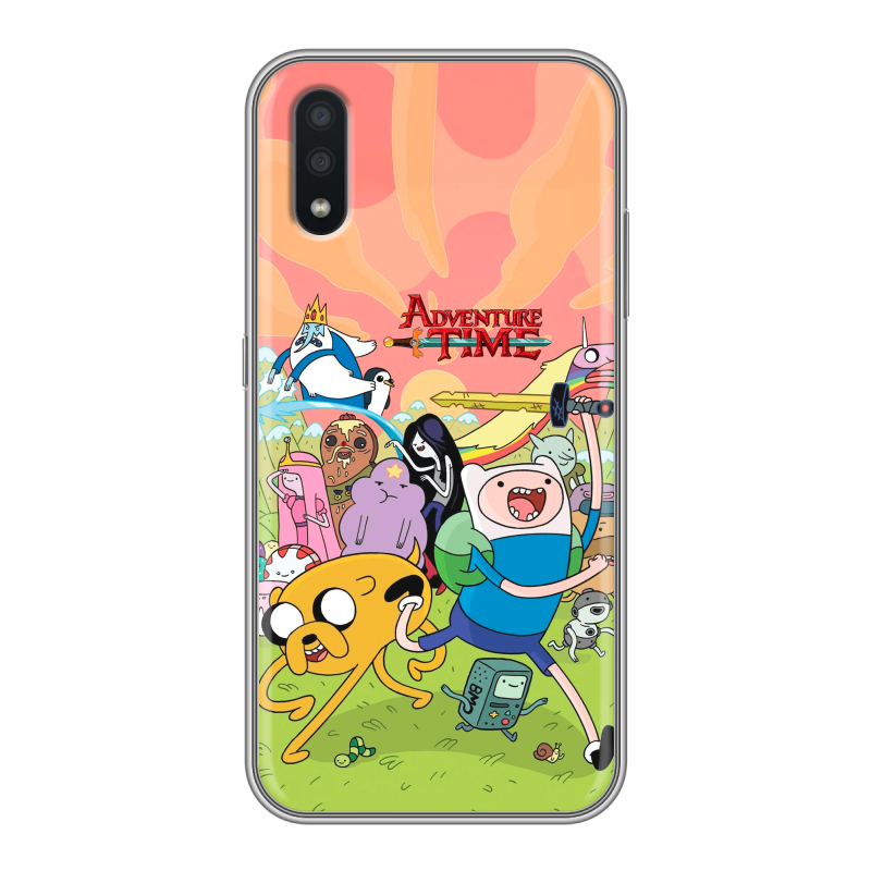 Пластиковый чехол на Samsung Galaxy A01 с принтом Adventure time Время приключений Пластиковый чехол на Samsung Galaxy A01 с принтом Adventure time Время приключений