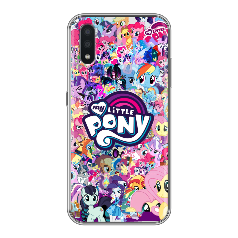 Силиконовый противоударный чехол на Samsung Galaxy A01 с принтом My little pony Дружба чудо Силиконовый противоударный чехол на Samsung Galaxy A01 с принтом My little pony Дружба чудо