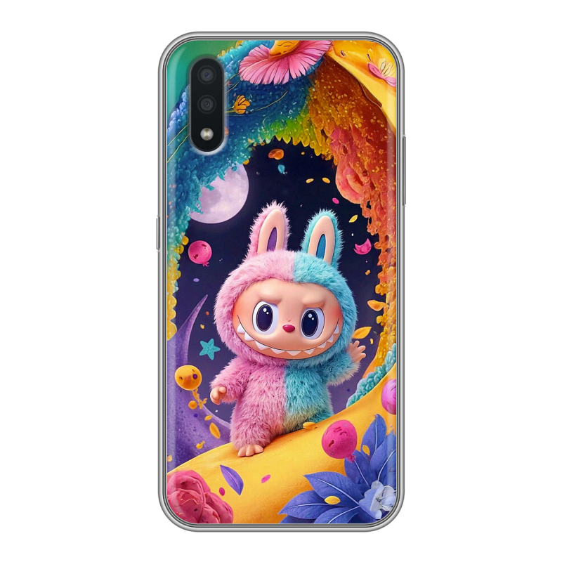 Силиконовый противоударный чехол на Samsung Galaxy A01 с принтом Labubu Лабубу Силиконовый противоударный чехол на Samsung Galaxy A01 с принтом Labubu Лабубу