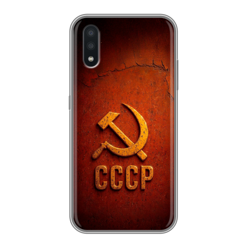 Пластиковый чехол на Samsung Galaxy A01 с принтом Флаг Герб СССР Пластиковый чехол на Samsung Galaxy A01 с принтом Флаг Герб СССР