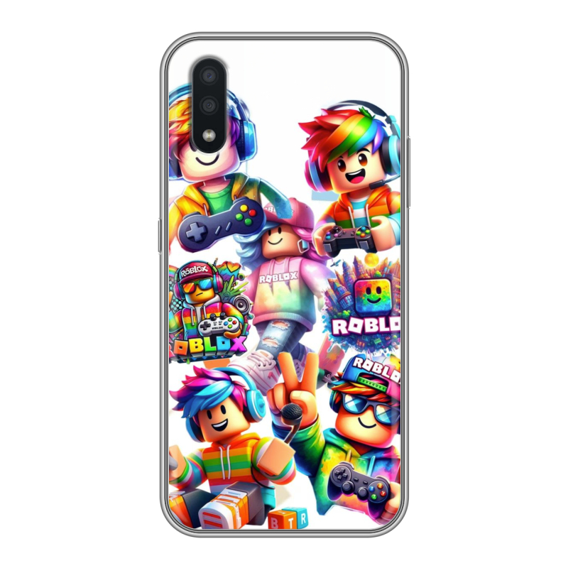 Силиконовый противоударный чехол на Samsung Galaxy A01 с принтом Roblox Роблокс Силиконовый противоударный чехол на Samsung Galaxy A01 с принтом Roblox Роблокс