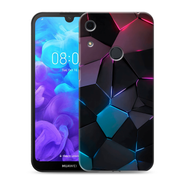 Силиконовый противоударный чехол на Huawei Y6s с принтом Геометрия неона Силиконовый противоударный чехол на Huawei Y6s с принтом Геометрия неона