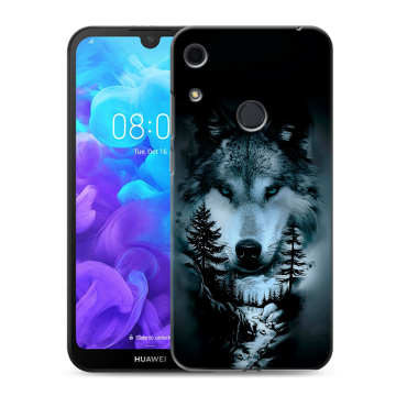 Силиконовый противоударный чехол на Huawei Y6s с принтом Лесной волк Силиконовый противоударный чехол на Huawei Y6s с принтом Лесной волк
