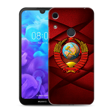 Силиконовый противоударный чехол на Huawei Y6s с принтом Герб СССР Силиконовый противоударный чехол на Huawei Y6s с принтом Герб СССР
