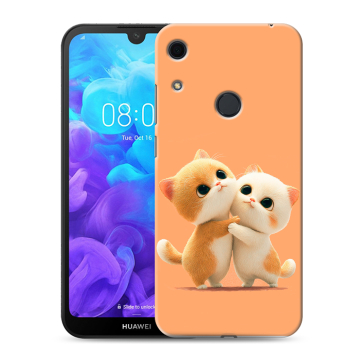 Силиконовый противоударный чехол на Huawei Y6s с принтом Милые котики Силиконовый противоударный чехол на Huawei Y6s с принтом Милые котики