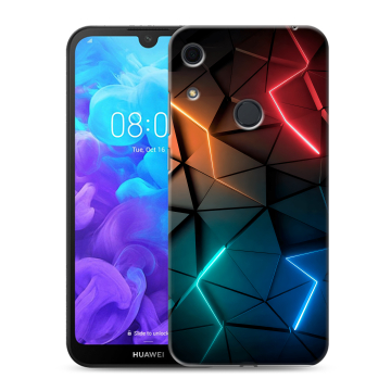 Силиконовый противоударный чехол на Huawei Y6s с принтом Абстракция неон Силиконовый противоударный чехол на Huawei Y6s с принтом Абстракция неон