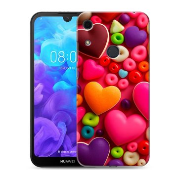 Силиконовый противоударный чехол на Huawei Y6s с принтом Сердечки Силиконовый противоударный чехол на Huawei Y6s с принтом Сердечки