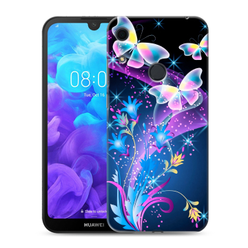 Силиконовый противоударный чехол на Huawei Y6s с принтом Бабочки Силиконовый противоударный чехол на Huawei Y6s с принтом Бабочки