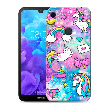 Силиконовый противоударный чехол на Huawei Y6s с принтом Единороги