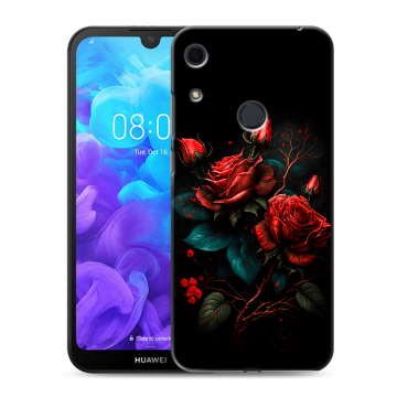 Силиконовый противоударный чехол на Huawei Y6s с принтом Розы красные Силиконовый противоударный чехол на Huawei Y6s с принтом Розы красные