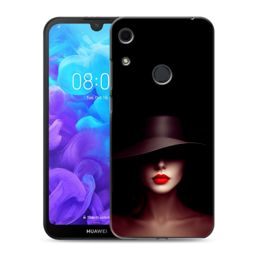 Силиконовый противоударный чехол на Huawei Y6s с принтом Девушка в шляпе