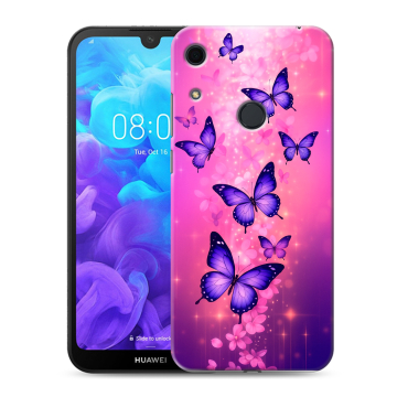 Силиконовый противоударный чехол на Huawei Y6s с принтом Бабочки Силиконовый противоударный чехол на Huawei Y6s с принтом Бабочки