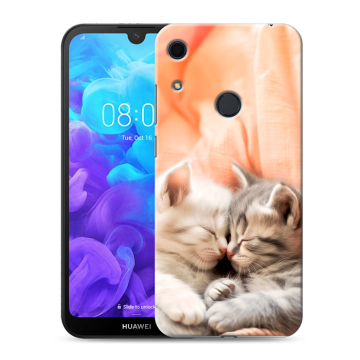Силиконовый противоударный чехол на Huawei Y6s с принтом Котята