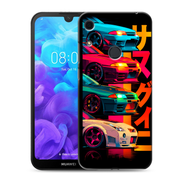 Силиконовый противоударный чехол на Huawei Y6s с принтом Гоночные машины
