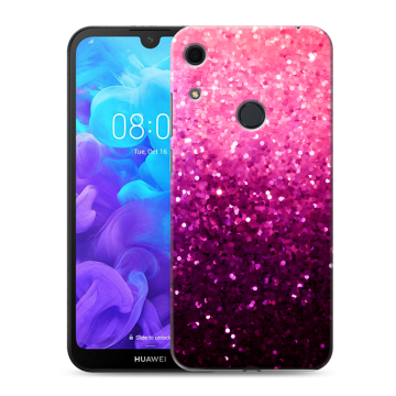 Силиконовый противоударный чехол на Huawei Y6s с принтом Блестки