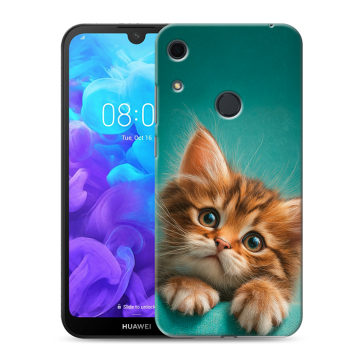 Силиконовый противоударный чехол на Huawei Y6s с принтом котенок Силиконовый противоударный чехол на Huawei Y6s с принтом котенок