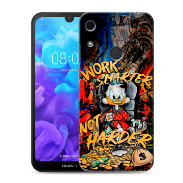 Силиконовый противоударный чехол на Huawei Y6s с принтом Дональд Дак Деньги Силиконовый противоударный чехол на Huawei Y6s с принтом Дональд Дак Деньги