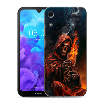 Силиконовый противоударный чехол на Huawei Y6s с принтом Скелет и карты