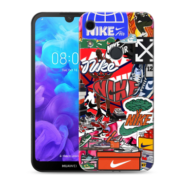Силиконовый противоударный чехол на Huawei Y6s с принтом Найк Nike яркий
