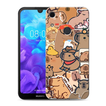 Силиконовый противоударный чехол на Huawei Y6s с принтом капибара