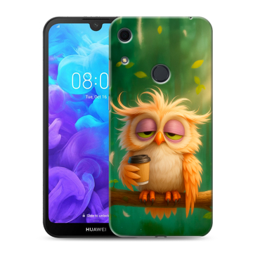 Силиконовый противоударный чехол на Huawei Y6s с принтом сова Силиконовый противоударный чехол на Huawei Y6s с принтом сова