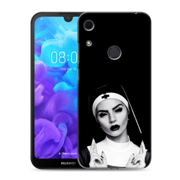 Силиконовый противоударный чехол на Huawei Y6s с принтом монашка