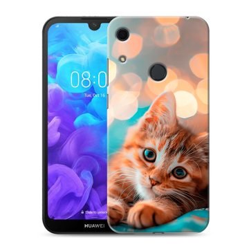 Силиконовый противоударный чехол на Huawei Y6s с принтом котик