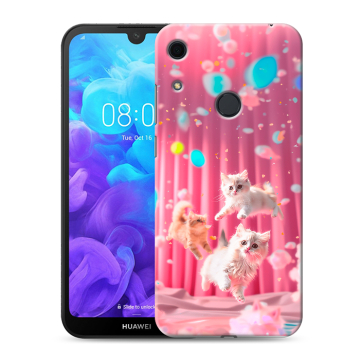 Силиконовый противоударный чехол на Huawei Y6s с принтом милые котики Силиконовый противоударный чехол на Huawei Y6s с принтом милые котики