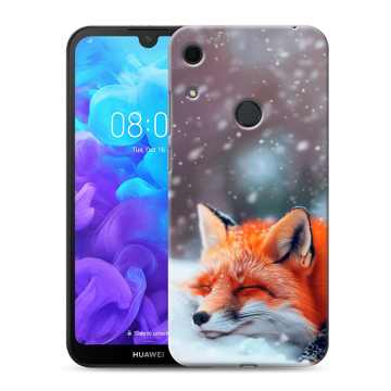 Силиконовый противоударный чехол на Huawei Y6s с принтом лиса